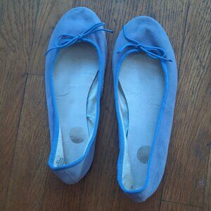 Light blue suede ballet flat